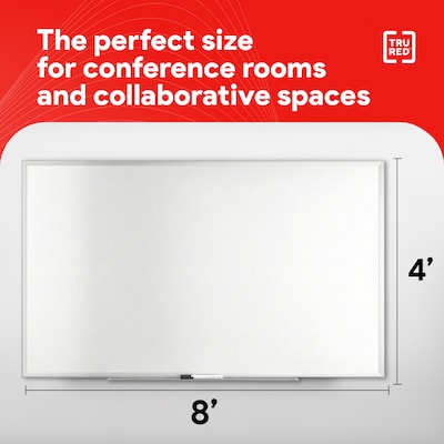 TRU RED™ Melamine Dry Erase Board, Gray Frame, 8' x 4' (TR59351)
