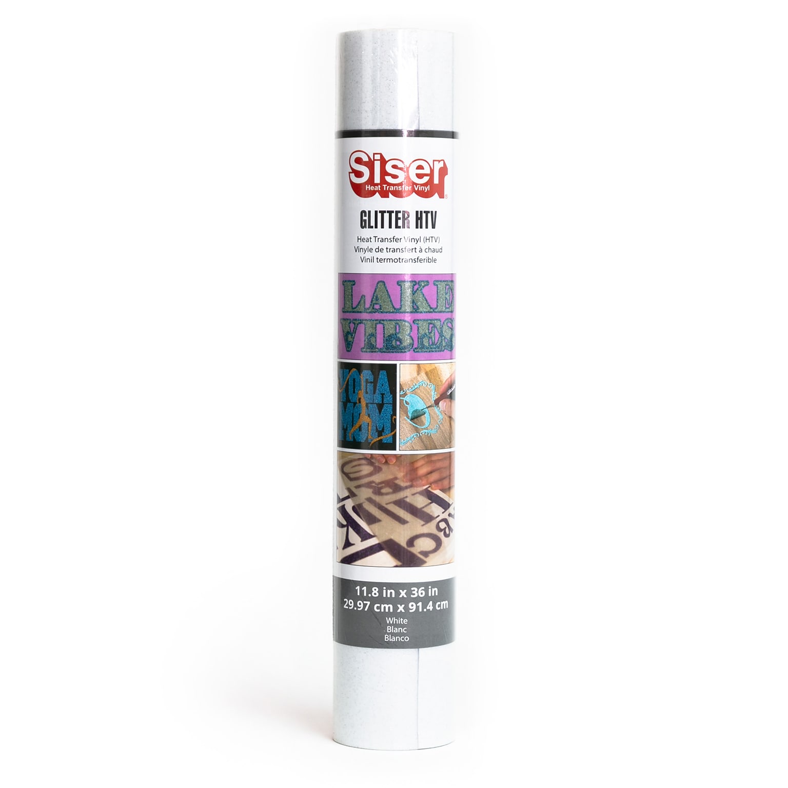 Siser Glitter Die Cutting HTV Heat Transfer Vinyl, 36, White (SIRMIGL1183600)