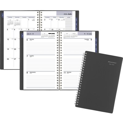 2026-2027 AT-A-GLANCE DayMinder 5 x 8 Academic Weekly & Monthly Planner, Plastic Cover, Charcoal (AYC200-45-27)