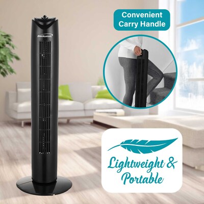 Brentwood 32" Oscillating Portable Tower Fan, 3-Speed, Black (F-32TBK)