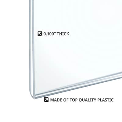 Azar Sign Holder, 11" x 17.75", Vertical, Wall Mounted, Clear, Acrylic, 10/Pack (162708)