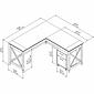 Bush Furniture Key West 60"W L Shaped Desk with 2 Drawer Mobile File Cabinet, Pure White Oak (KWS013WT)