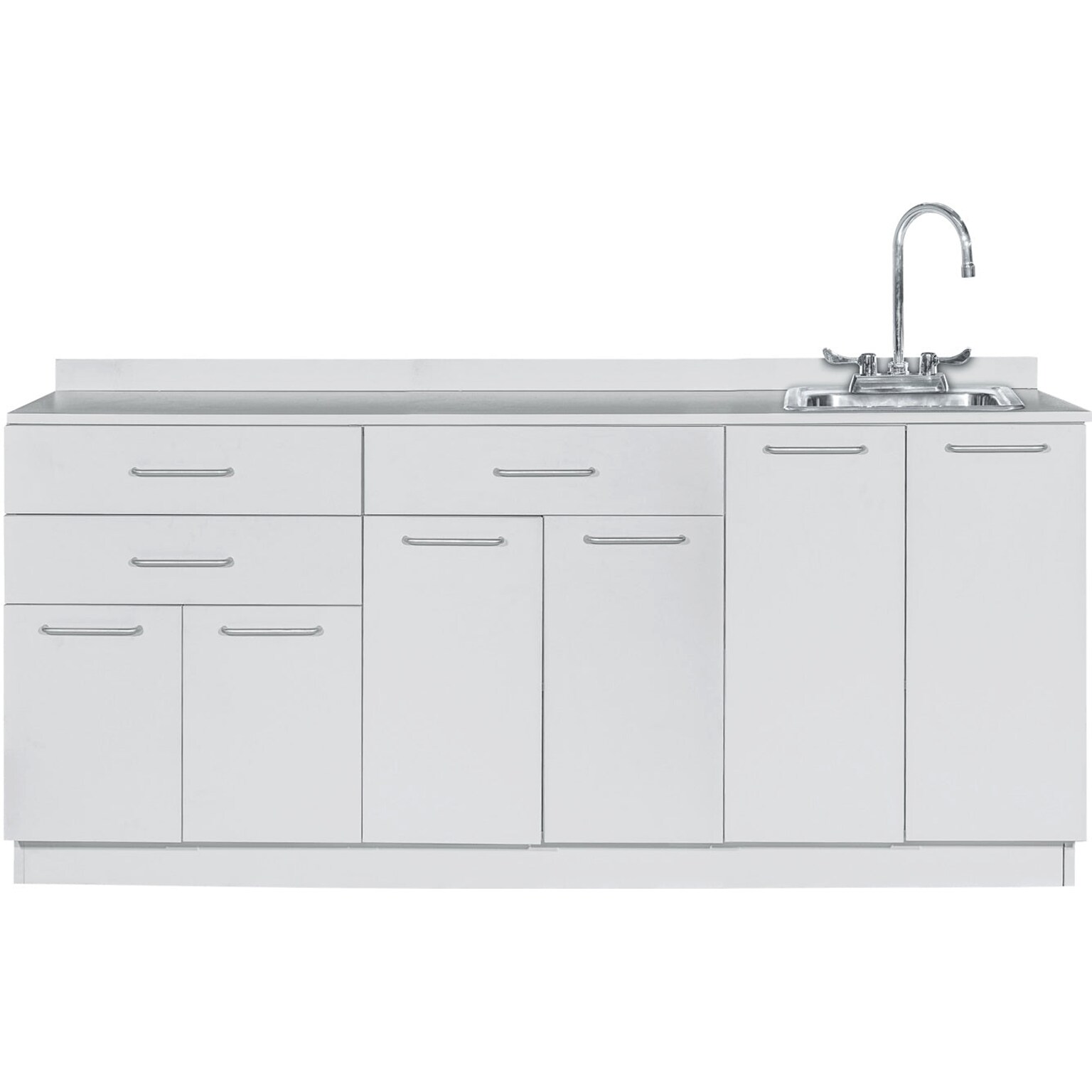 Viva Comfort 36.75H x 72W Exam Room Medical Cabinet With Sink, 6-Doors, 3-Drawers, Gray (ADIME902-BASE-72-RS-GRY-MK)