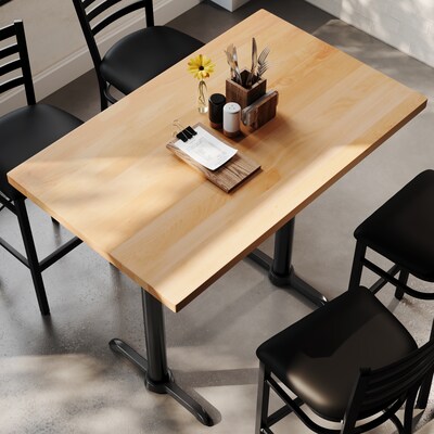 Flash Furniture Bennett Wooden Commercial Indoor Table, 48" x 30", Natural Top/Black Base (GSF3048NTT0522B)