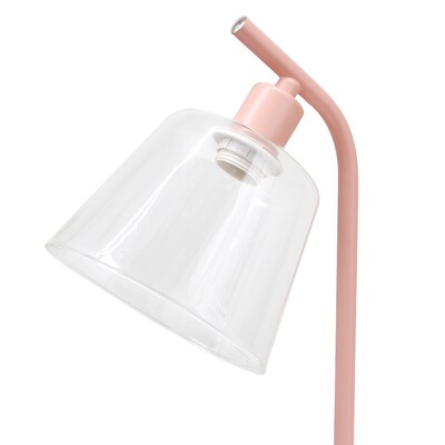 Simple Designs Sleek Essentials LED Desk Lamp, 15.75", with USB Ports, Blush Pink (LD1074-BPK)