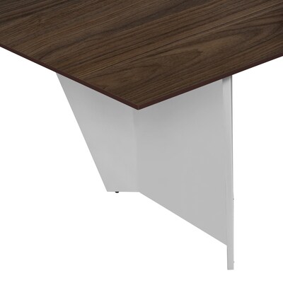 Array 120" Conference Table with Power Data Grommet, New Walnut/White (ACT12048NWWH)