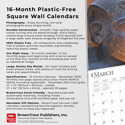 2025 BrownTrout Ancient Egypt 12" x 24" Monthly Square Wall Calendar, (9781975478032)