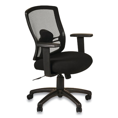 Alera® Etros Series Fixed Arm Fabric Swivel Computer and Desk Chair, Black (ALEET4017B)