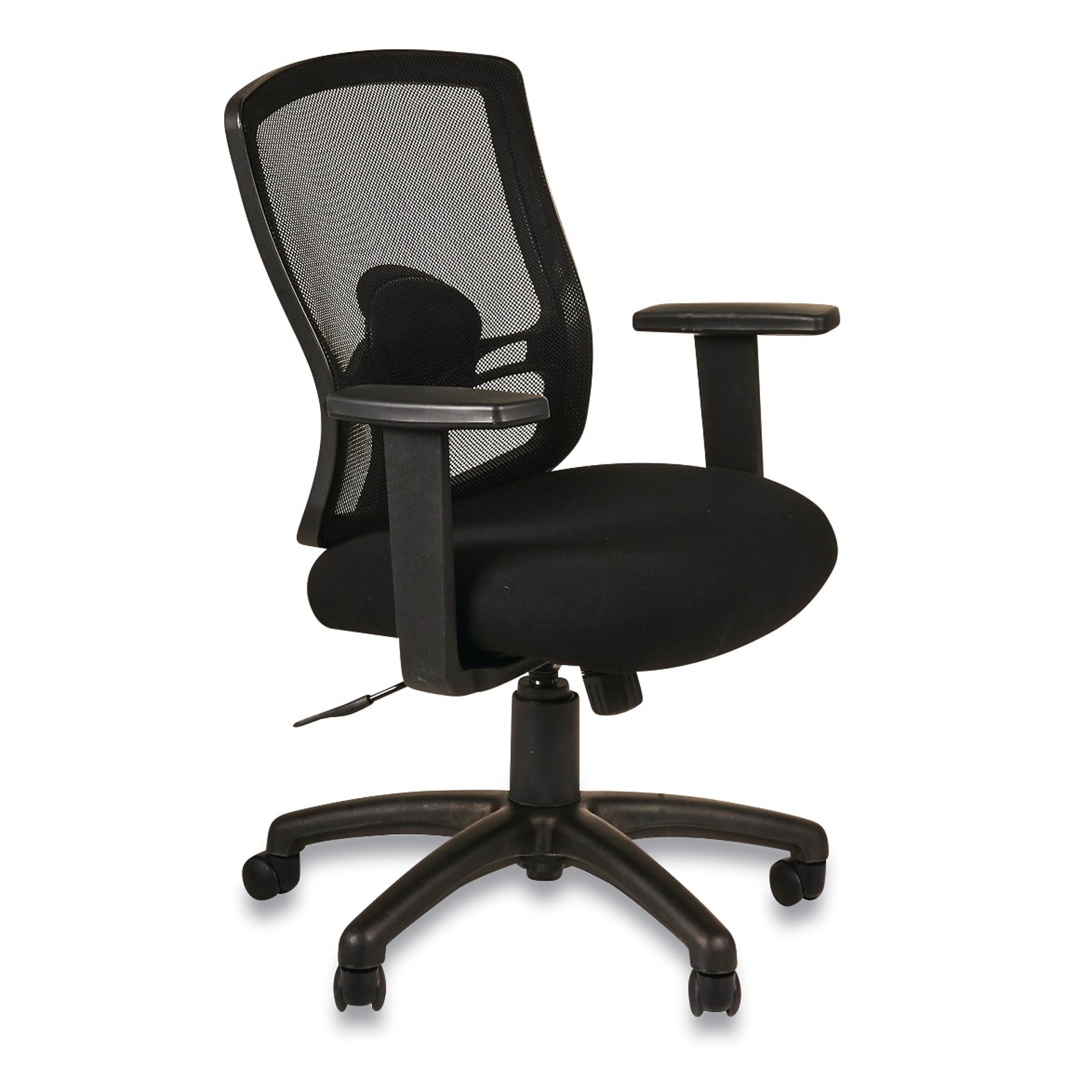 Alera® Etros Series Fixed Arm Fabric Swivel Computer and Desk Chair, Black (ALEET4017B)