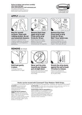 Command Medium Hooks, 2 lb., Clear, 6/Pack (17091CLR-6ES)