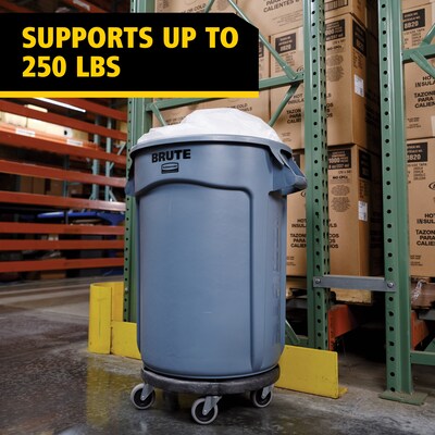 Rubbermaid Brute Round Trash Can Dolly, Black (FG264000BLA)