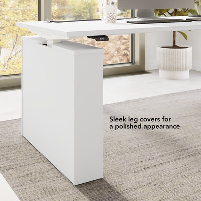 Bush Business Furniture Stratus 72"W Electric Rectangular Adjustable Standing Desk, White (SUT002WH)