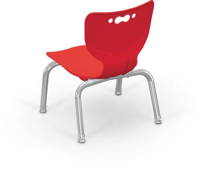 MooreCo 10" Hierarchy Student Chair with 4 Legs, Red/Chrome Base (703673561846)