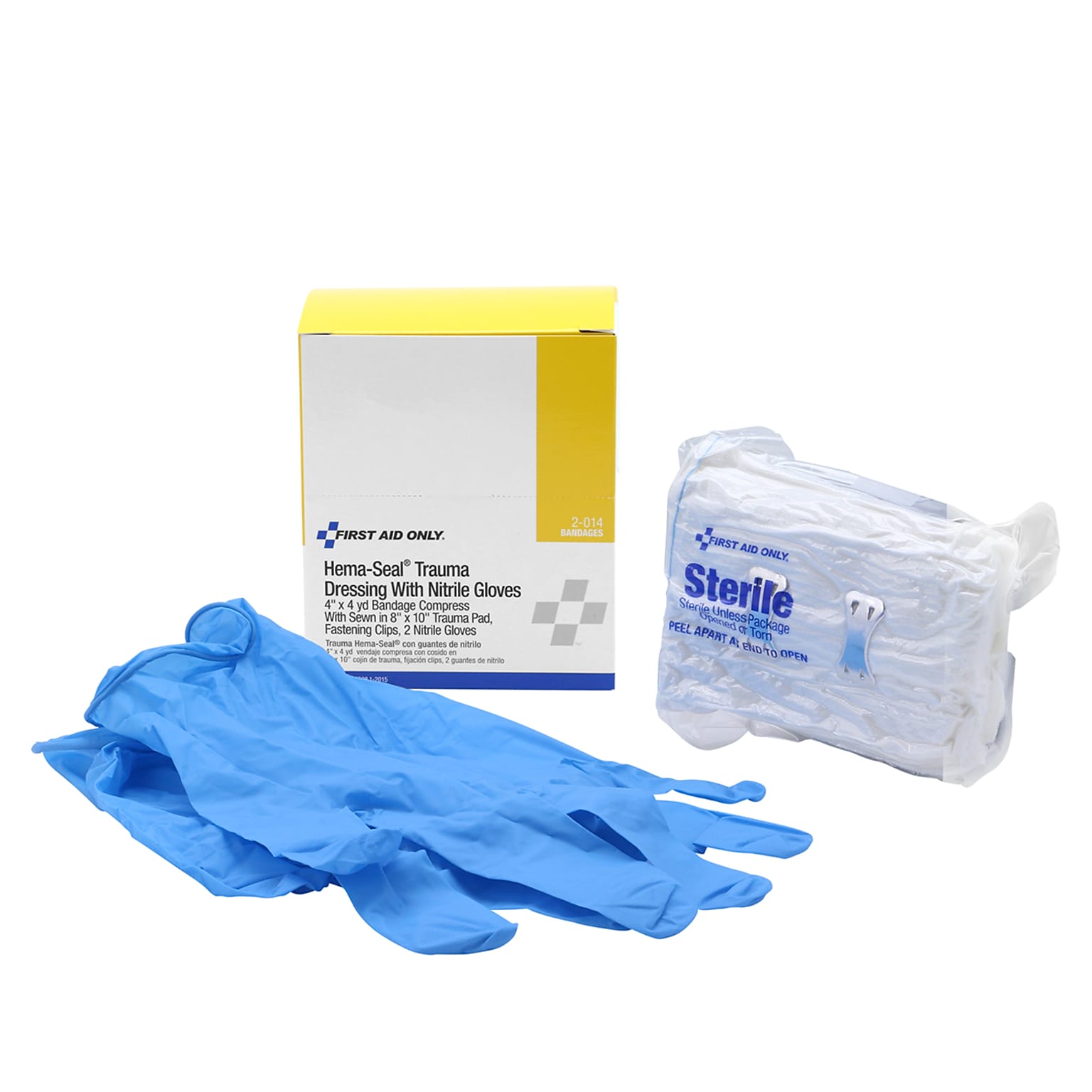 Denk vooruit dempen Ik denk dat ik ziek ben First Aid Only Hema-Seal 4" Trauma Dressing Refill with Nitrile Gloves  (2-014) | Quill.com