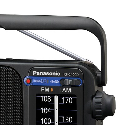 Panasonic Portable AM/FM Radio, Black (RF-2400-K)