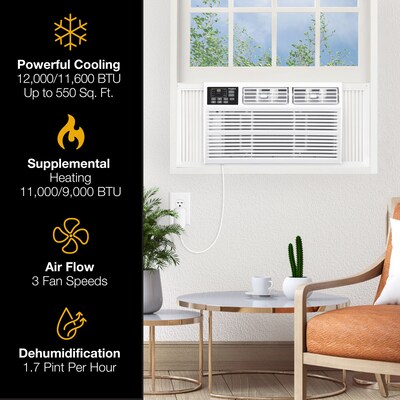 Whirlpool 230-Volt 12,000 BTU Window Air Conditioner with Remote, White (WHHW122AW)