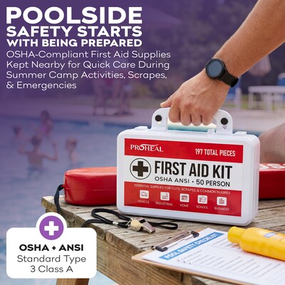 ProHeal OSHA Compliant First Aid Kit, ANSI Class A, Type III, Serves 50 People, 197 Pieces (PH-16623H)