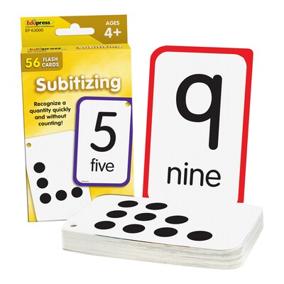 Teacher Created Resources Subitizing Flash Cards, 56/Pack, 6 Packs/Bundle (TCR63000-6)