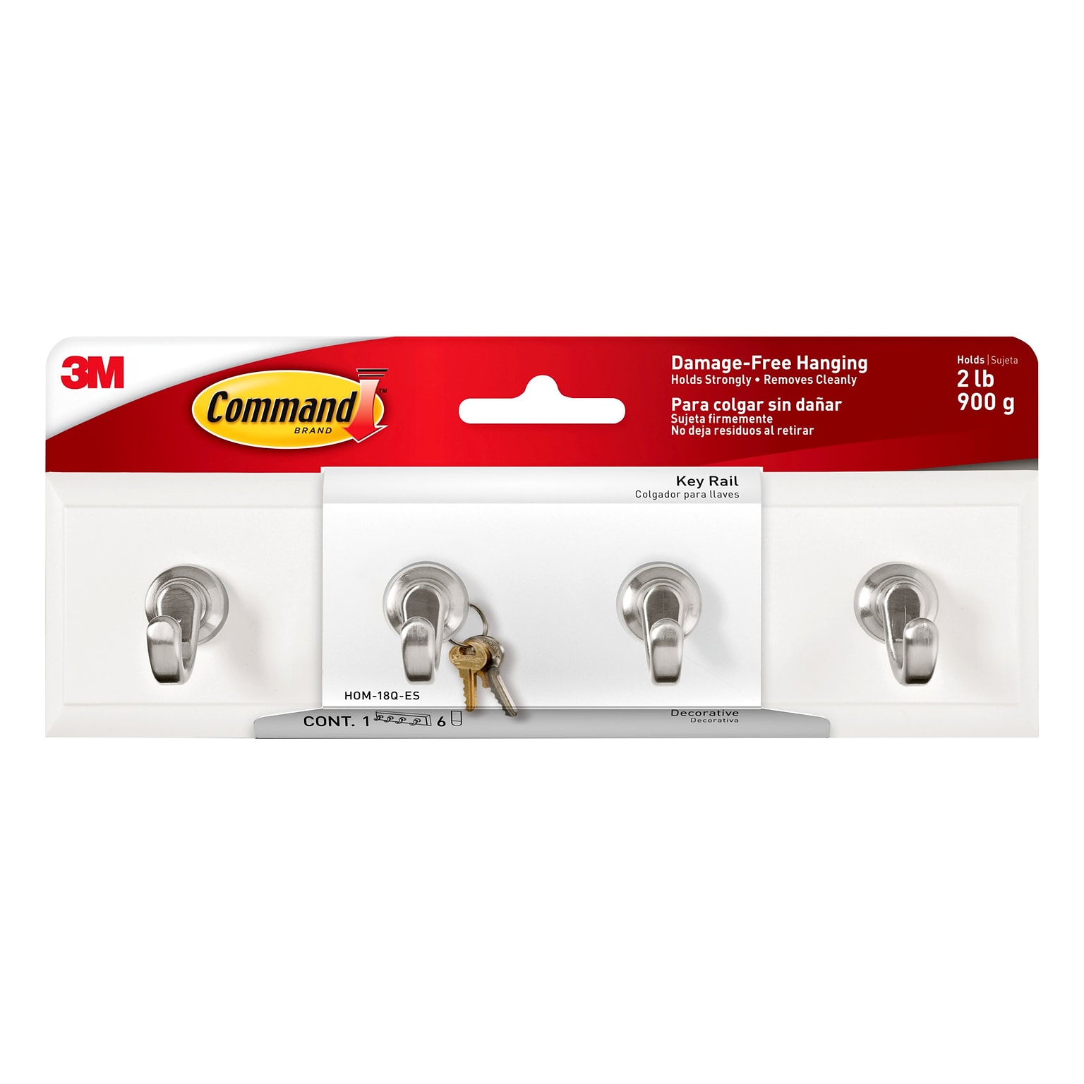 Command Large Key Rail, 2 lb., Quartz (HOM-18Q-ES)
