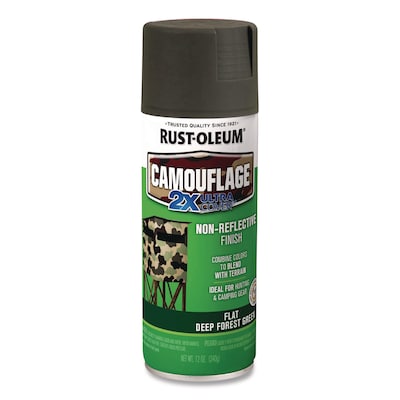 Rust-Oleum Camouflage Spray Paint, 12 oz. Aerosol Can, Flat Deep Forest Green (RST279175)
