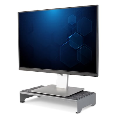 Allsop TechStyle Monitor Stand, Up to 27" Monitor, with Endust for Electronics 70-Count Screen Cleaning Wipes, Gray