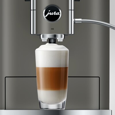 JURA X10 2-Cups Coffee & Espresso Machine Combination, Dark Inox (15669)