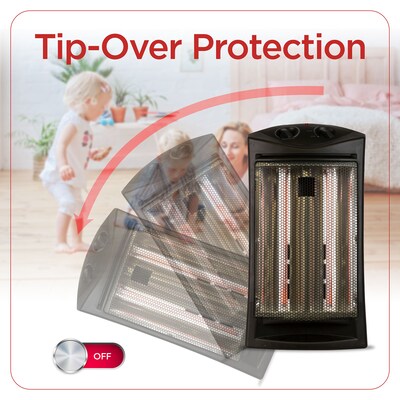 Black & Decker 1500-Watt Portable Infrared Electric Tower Heater, Black (BHTI06)