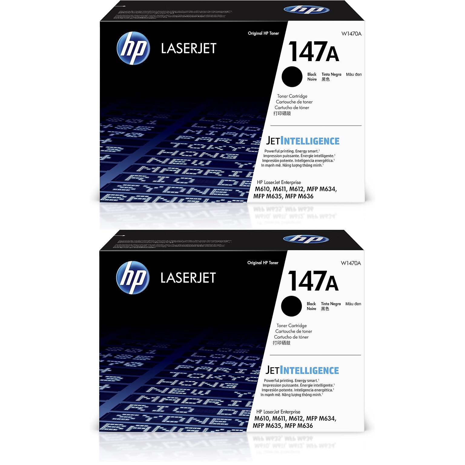 HP 147A Black Standard Yield Toner Cartridges, 2/Pack (W1470A2PK-STP)