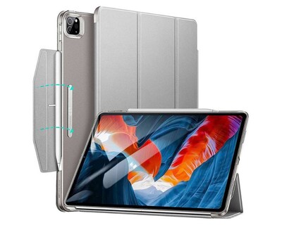 SaharaCase ESR Folio Case for Apple iPad Pro 12.9" (4th, 5th, and 6th Gen 2020-2022), Gray (TB00025)