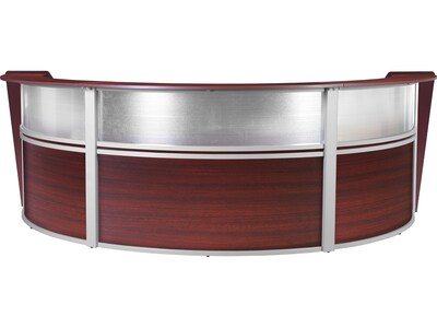 Regency Marque 144W Curved Reception Desk Workstation, Mahogany (77313MH)