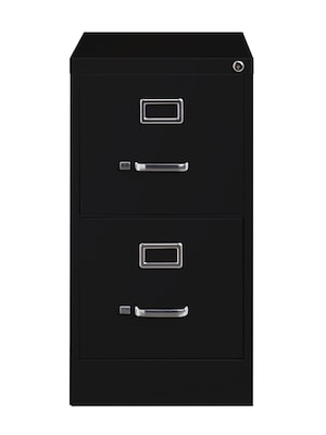 Hirsh Commercial 2-Drawer Vertical File Cabinet, Letter Size, Lockable, 28.375H x 15W x 22D, Black (17785)