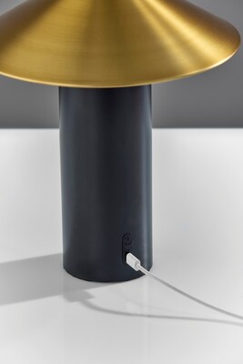 Adesso ADS360 Pina 10.5"H LED Table Lamp, Black/Antique Brass (AD9205-01)