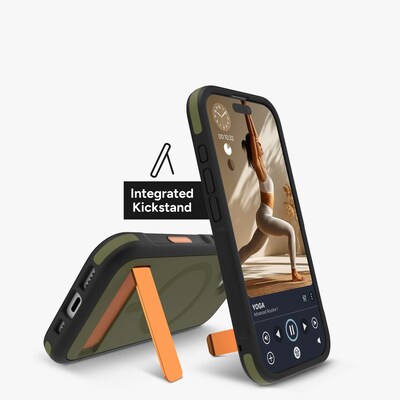 Zagg Sedona Snap with Kickstand MagSafe Phone Case for Apple iPhone 17, Shock Absorbing Bumpers, Sea Kelp (702319144)