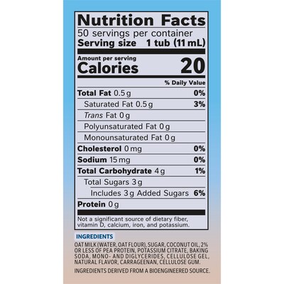Coffee mate Oat Milk Liquid Creamer Singles, Plant-Based, 0.38 oz., 50/Box (NES19891)
