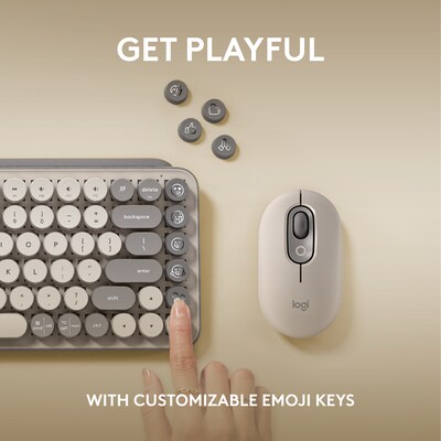 Logitech POP Keys Wireless Mechanical Keyboard, Mist (920-011232)