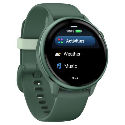 Garmin vívoactive 6 Fitness-Tracking AMOLED Smartwatch with Silicone Band, Metallic Jasper Green (010-02985-02)