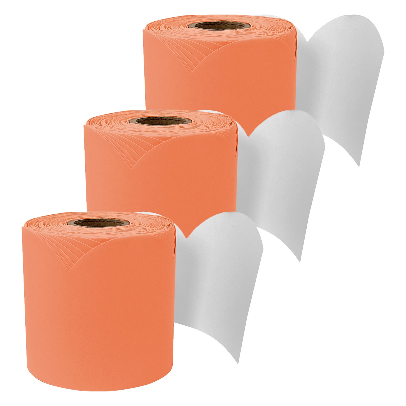 Carson Dellosa Education Rolled Scalloped Bulletin Board Border, 3 x 65, Mango, 3 Bundle (CD-108529-3)