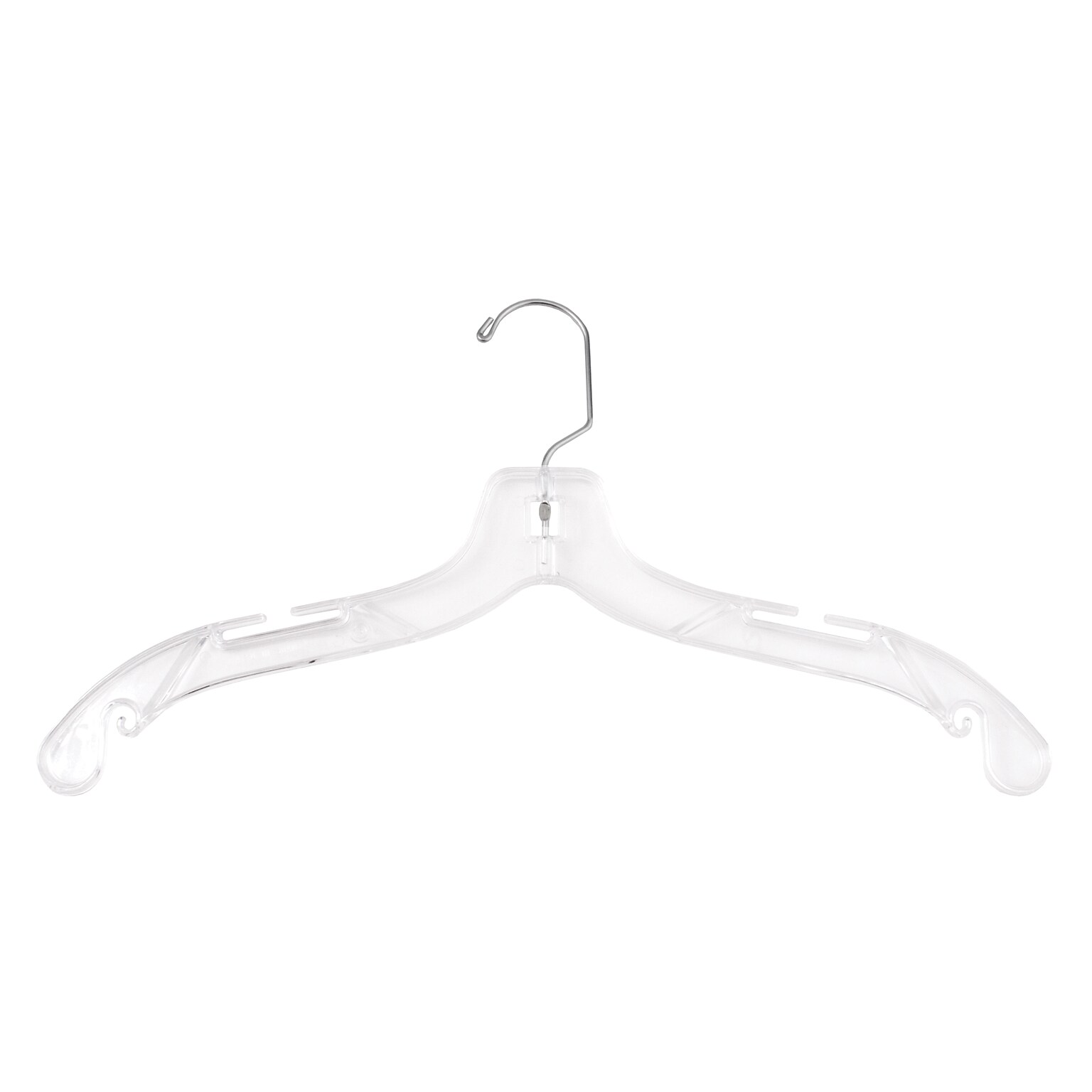 Nahanco 17 Plastic Heavy Weight Dress Hanger, Clear, 100/Pack (500)