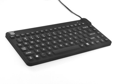 Man & Machine Slim Cool Wired Ergonomic Waterproof Keyboard, Black (SCLP/B5)