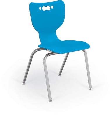 MooreCo 18 Hierarchy Student Chair with 4 Legs, Blue/Chrome Base (703673611091)