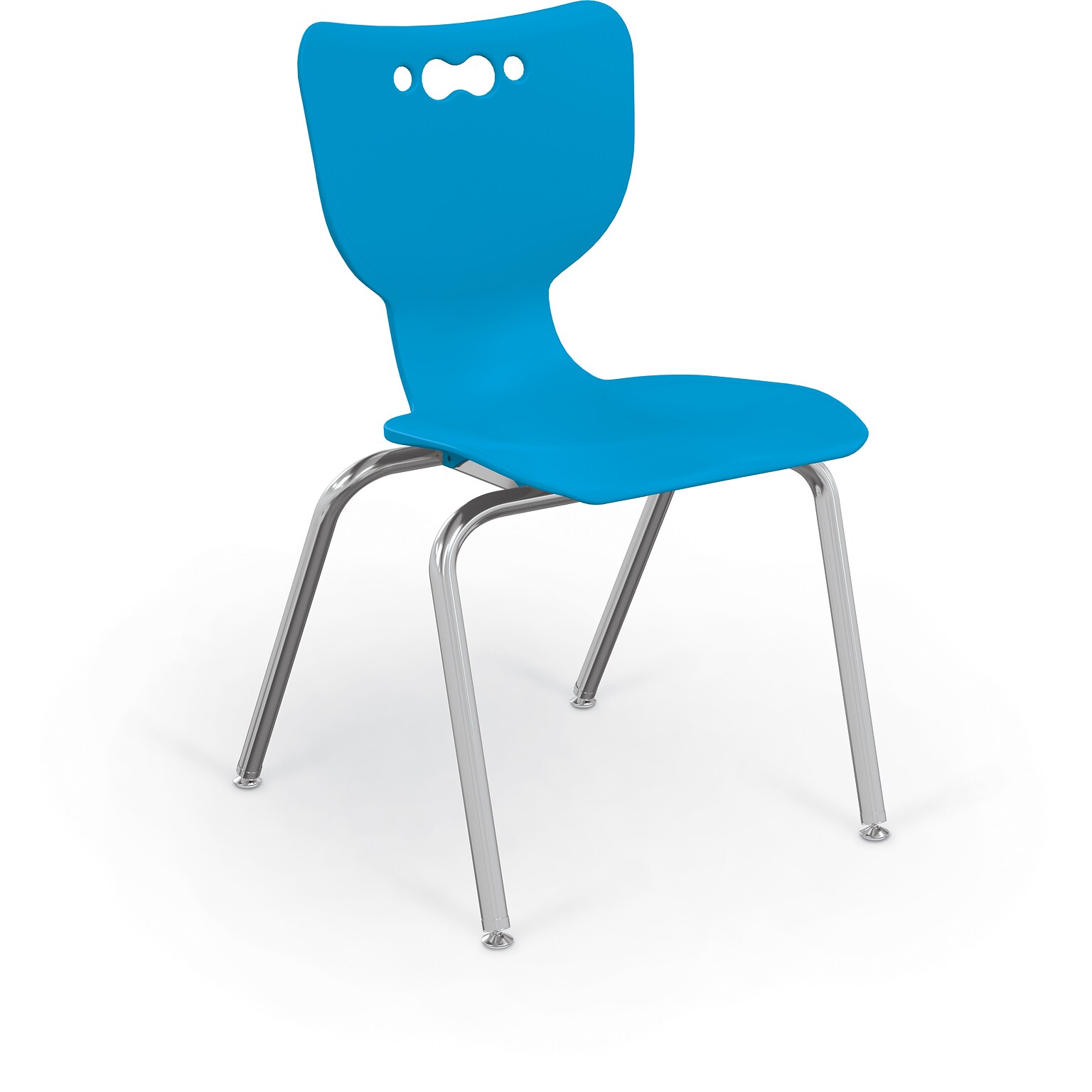 MooreCo 18 Hierarchy Student Chair with 4 Legs, Blue/Chrome Base (703673611091)