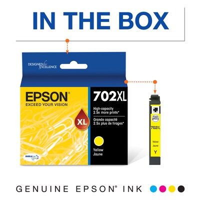 Epson T702XL Yellow High Yield Ink Cartridge   (T720XL420-S)