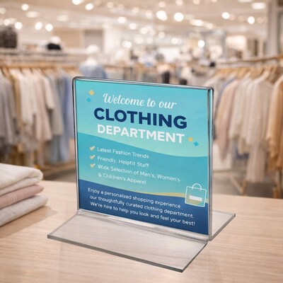 Azar Document Holder, Desktop/Countertop, Vertical/Horizontal, Bottom Loading, Clear Acrylic, 10/Pack (152759-10PK)