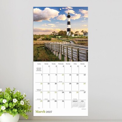 2027 TF Publishing Lighthouses 7" x 7" Monthly Wall Calendar, Multicolored (27-2003)