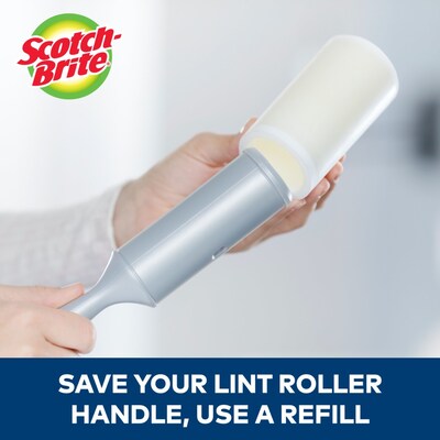 Scotch-Brite Plastic Lint Roller, Light Gray, 48 Sheets/Roll (830RS-48)