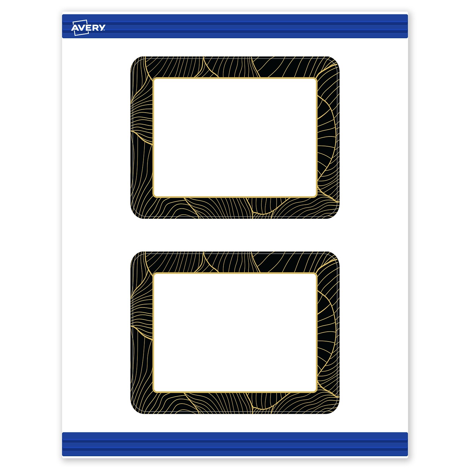 Avery Black and Gold Pattern Matte Blank Card, White, 20/Pack (S00-ETT)