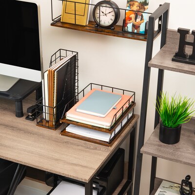 Mind Reader Metal Front Loading Letter Tray, Black (2TWPAP-BLK)