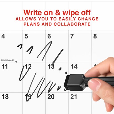 2025-2026 Staples 32" x 48" Academic Yearly Dry-Erase Wall Calendar, Red/White (ST54274-25)