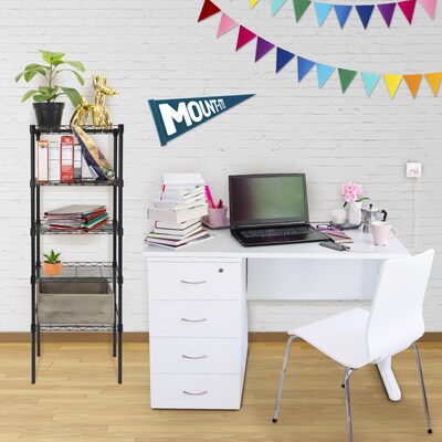 Mount-It! 5-Tier Metal Shelving Unit, Holds 88 lbs per shelf, Black (MI-7861)