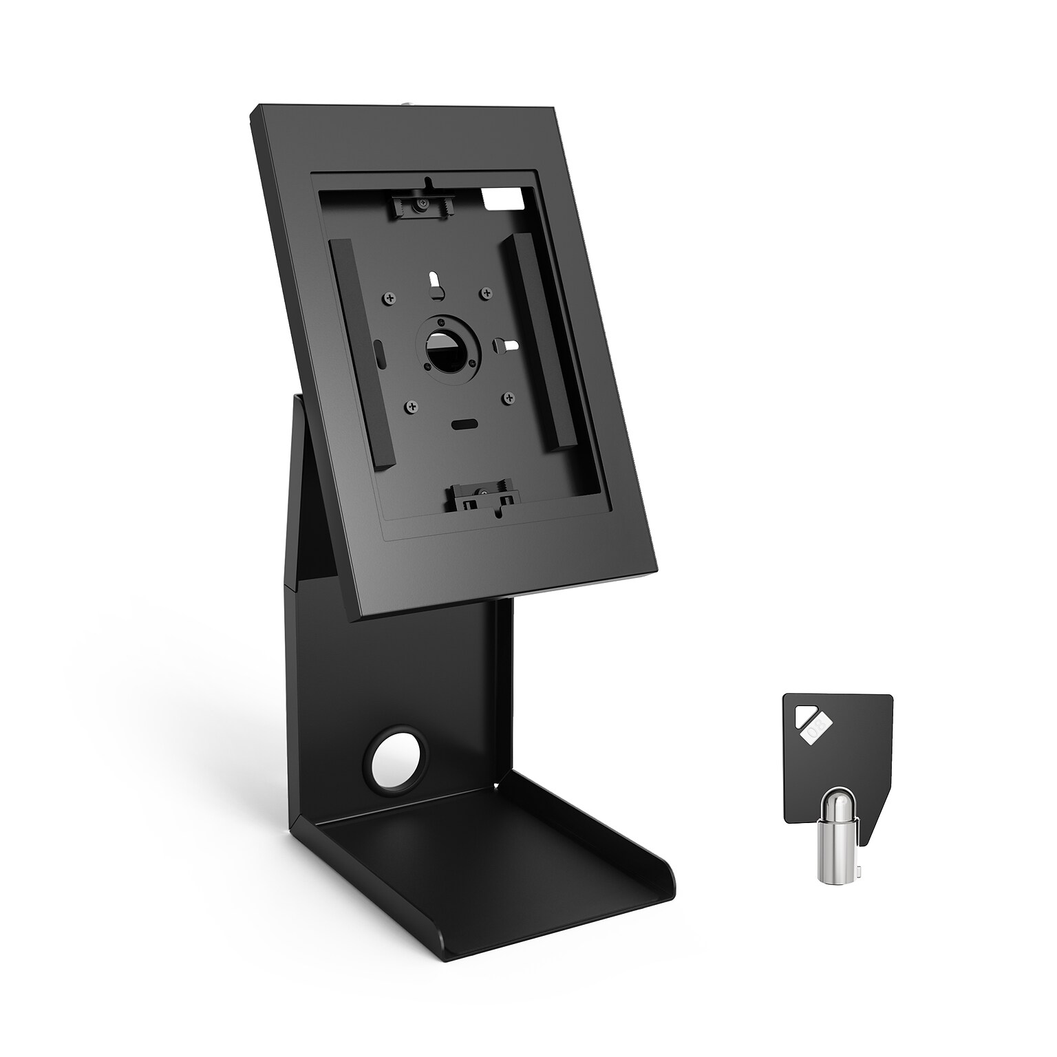 Mount-It! Adjustable Anti-Theft Tablet Kiosk with Printer Shelf, Black (MI-3883B_G10)